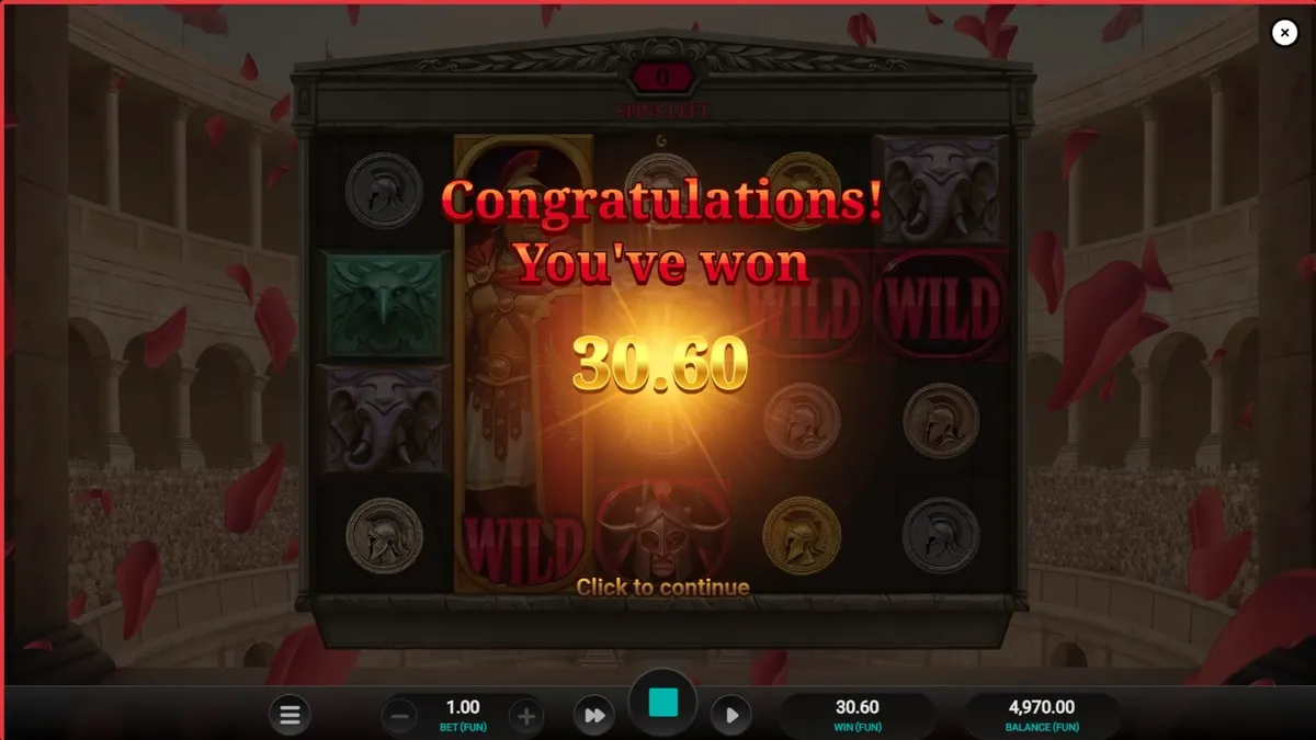 Arena of Fortune slot gameplay interface